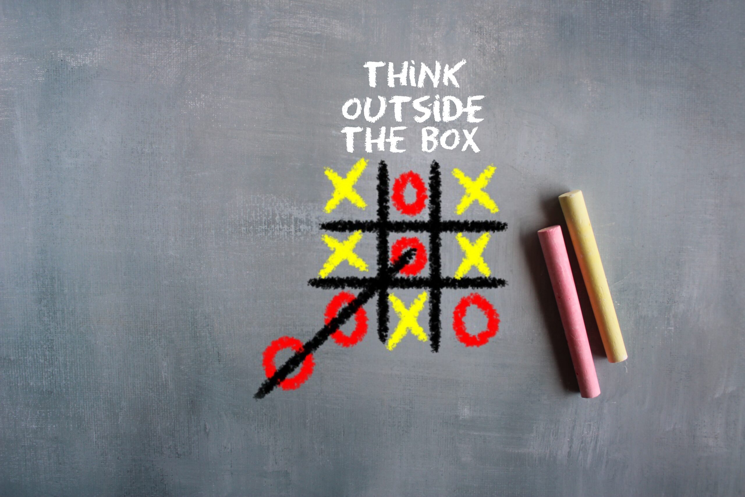 creative-thinking-new-ideas-concept-hand-drawn-tic-tac-toe-game-text ...